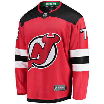 Men's New Jersey Devils Jonas Siegenthaler Red Jersey