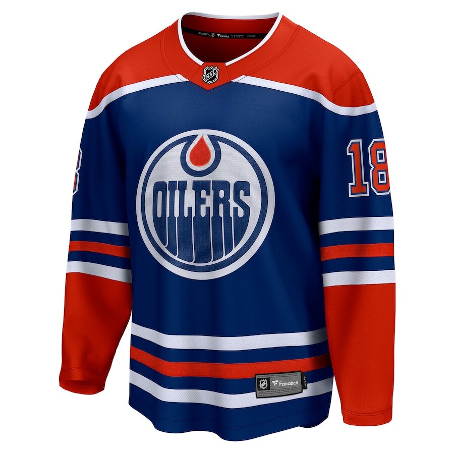 Men's Edmonton Oilers Zach Hyman Royal Jersey