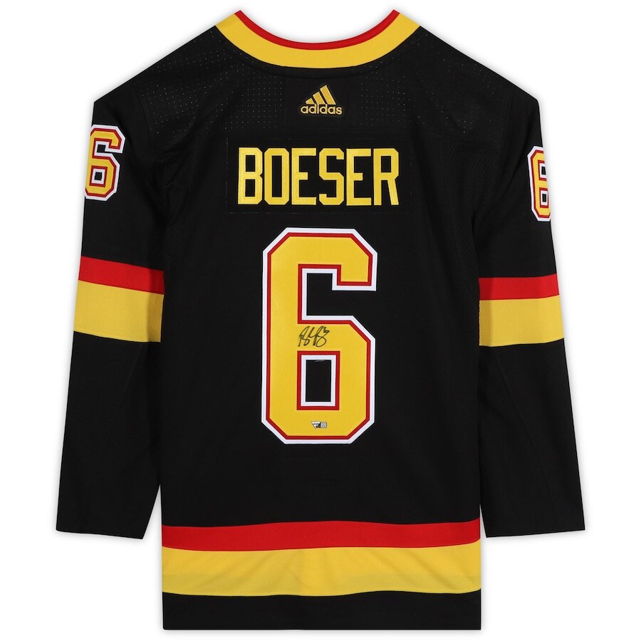 Men's Vancouver Canucks Brock Boeser Black Alternate Jersey