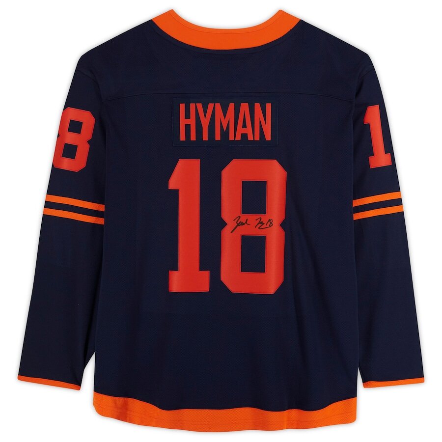 Men's Edmonton Oilers Zach Hyman Navy Jersey