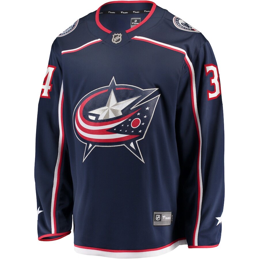 Men's Columbus Blue Jackets Cole Sillinger Navy Jersey