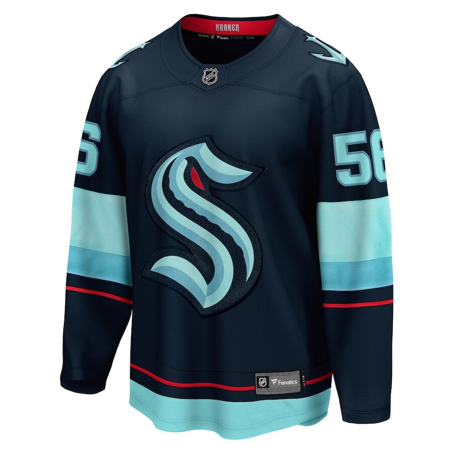 Men's Seattle Kraken Kailer Yamamoto Deep Sea Blue Jersey