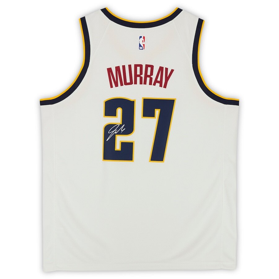 Men's Denver Nuggets Jamal Murray White Jersey