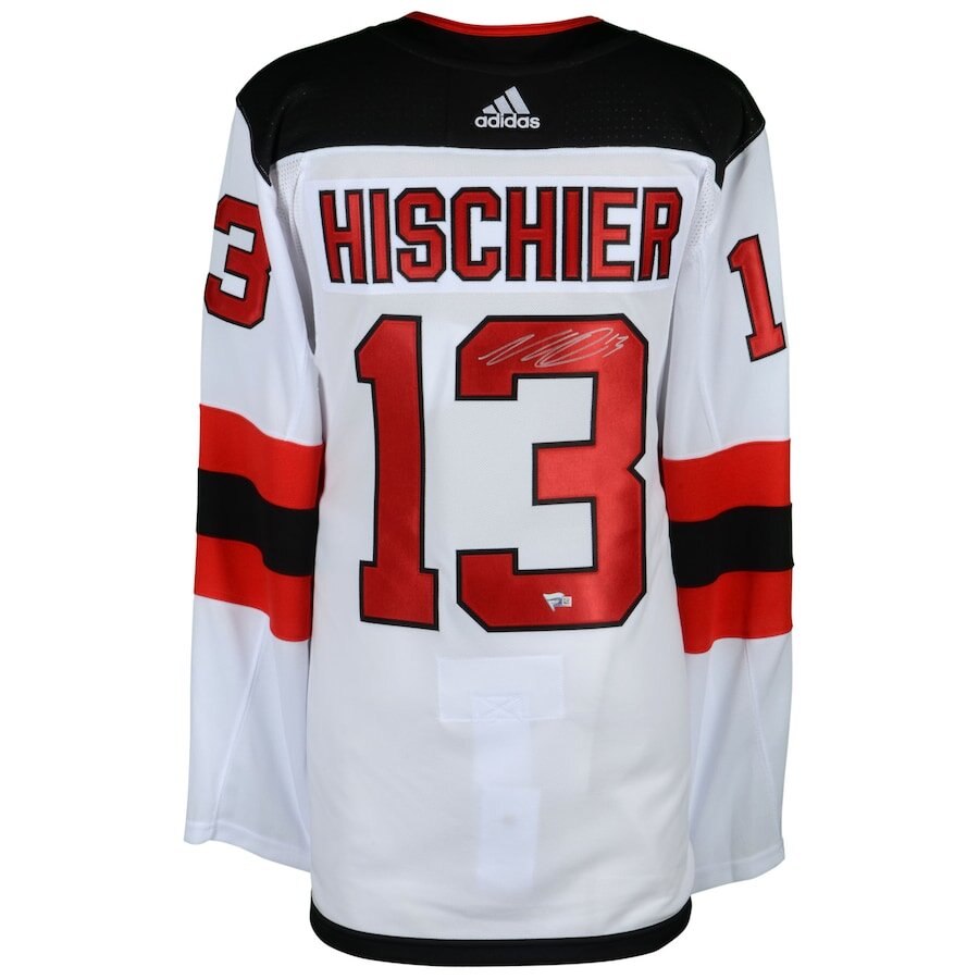 Men's New Jersey Devils Nico Hischier White Jersey