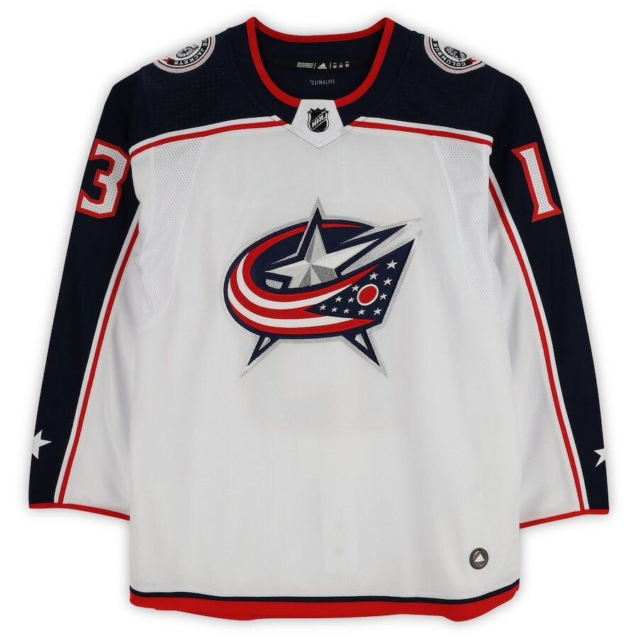 Men's Columbus Blue Jackets Johnny Gaudreau White Jersey