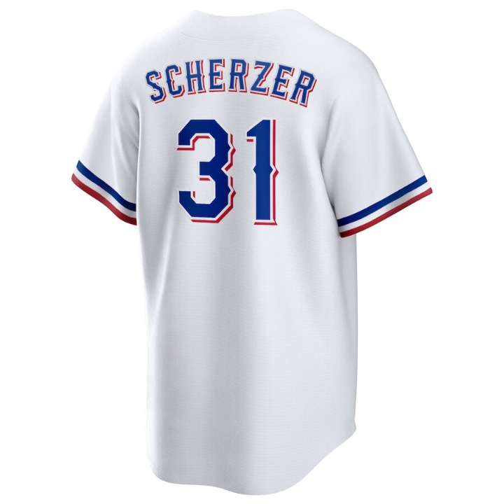 Men's Texas Rangers Max Scherzer White Jersey