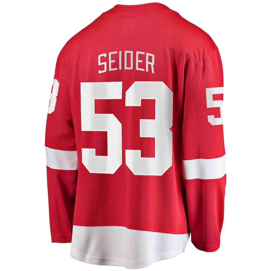 Men's Detroit Red Wings Moritz Seider Red Jersey