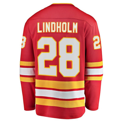 Men's Calgary Flames Elias Lindholm Red Jersey