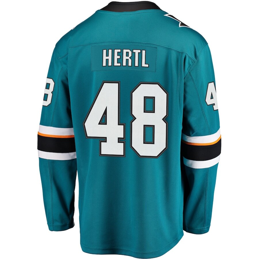 Men's San Jose Sharks Tomas Hertl Teal Jersey