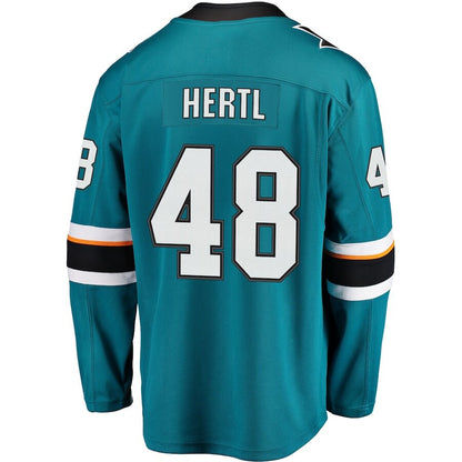 Men's San Jose Sharks Tomas Hertl Teal Jersey