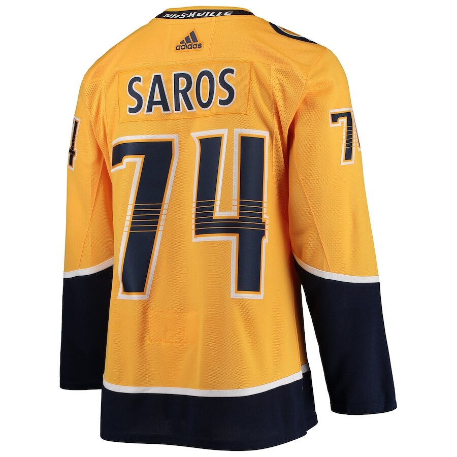 Men's Nashville Predators Juuse Saros Gold Jersey