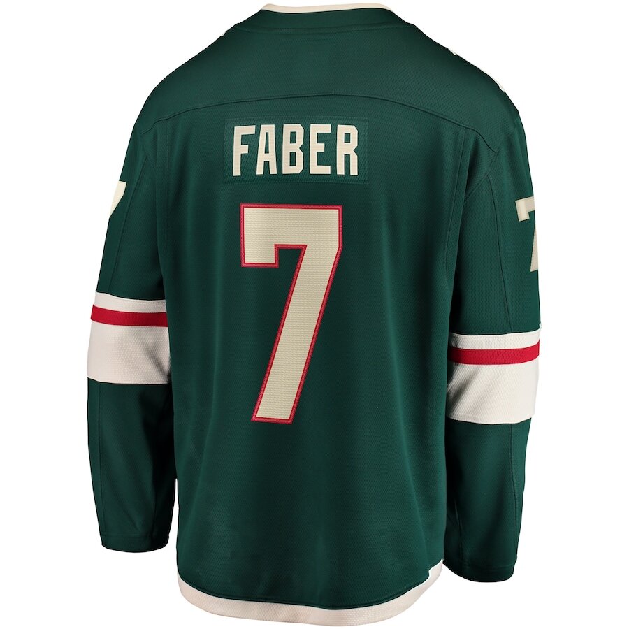 Men's Minnesota Wild Brock Faber Green Jersey