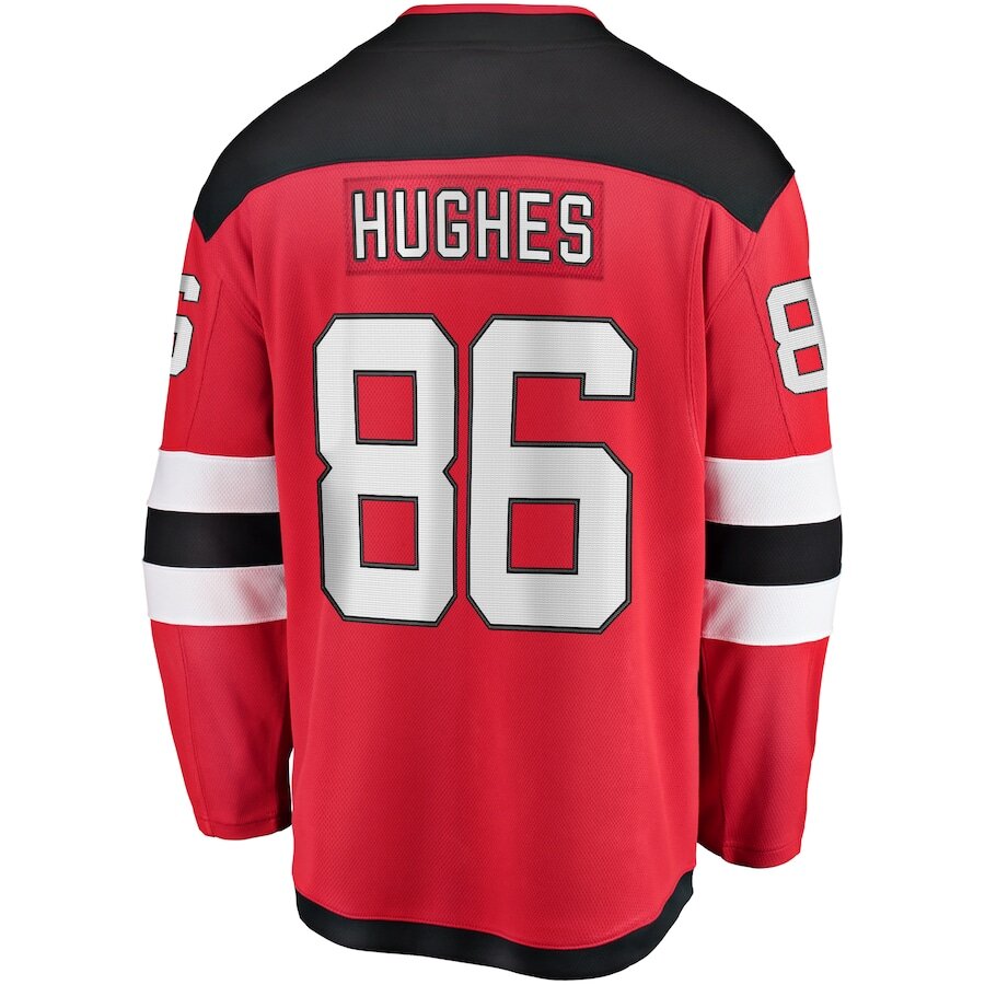 Men's New Jersey Devils Jack Hughes Red Jersey