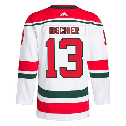 Men's New Jersey Devils Nico Hischier White Primegreen Jersey