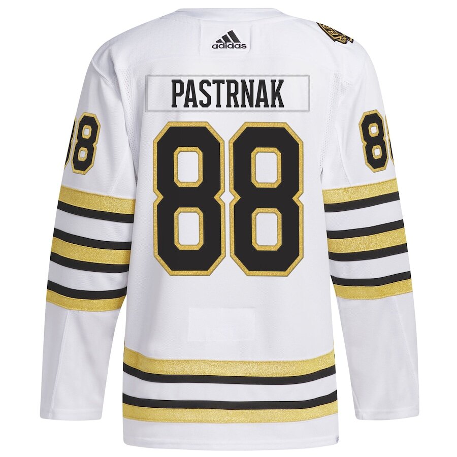 Men's Boston Bruins David Pastrnak White Jersey