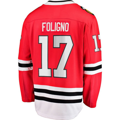 Men's Chicago Blackhawks Nick Foligno Red Jersey