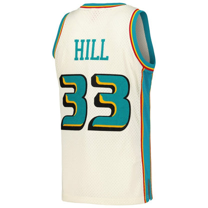 Men's Detroit Pistons Grant Hill Cream Jersey