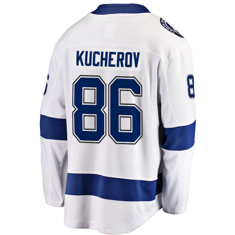 Men's Tampa Bay Lightning Nikita Kucherov White Jersey