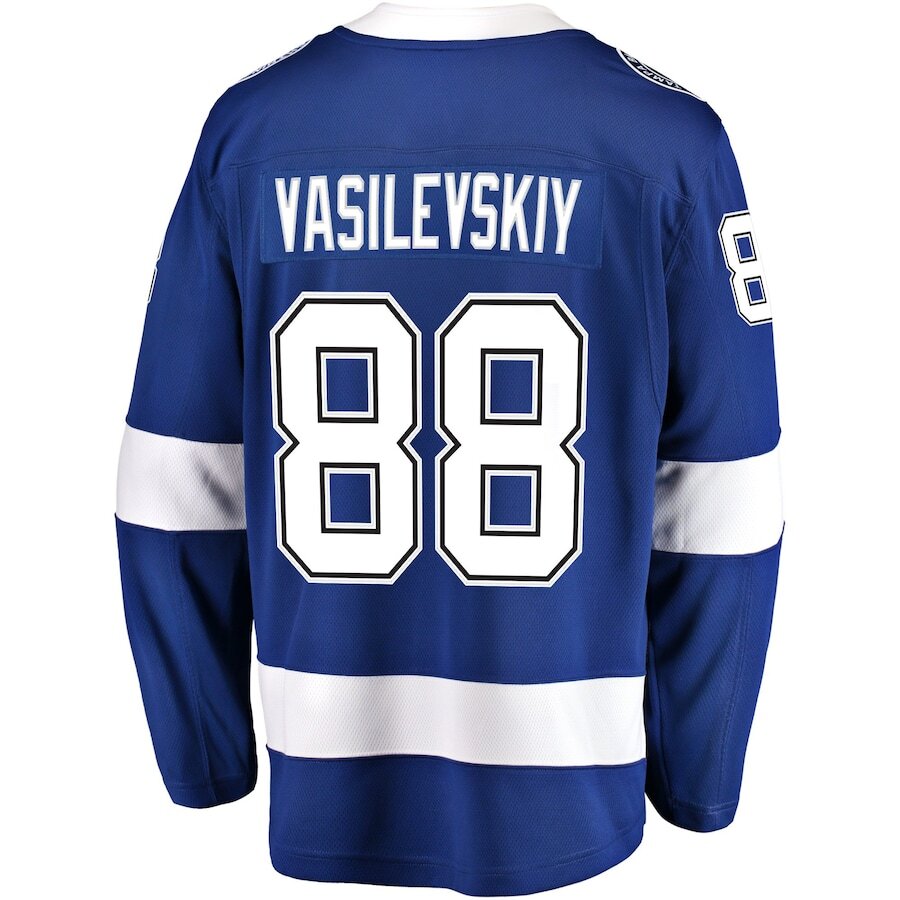 Men's Tampa Bay Lightning Andrei Vasilevskiy Blue Jersey