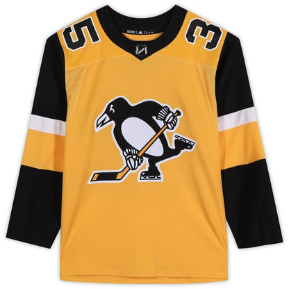 Men's Pittsburgh Penguins Tristan Jarry Gold Jersey