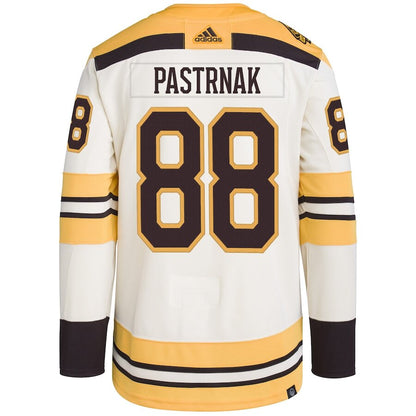 Men's Boston Bruins David Pastrnak Cream Jersey