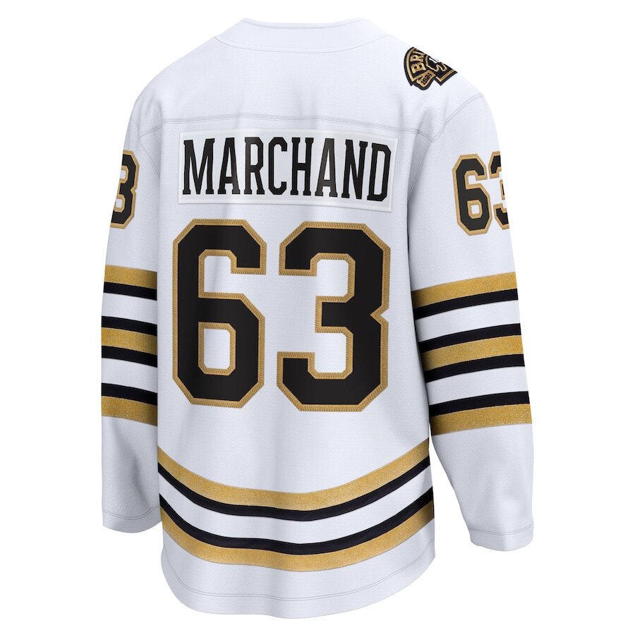 Men's Boston Bruins Brad Marchand White Jersey