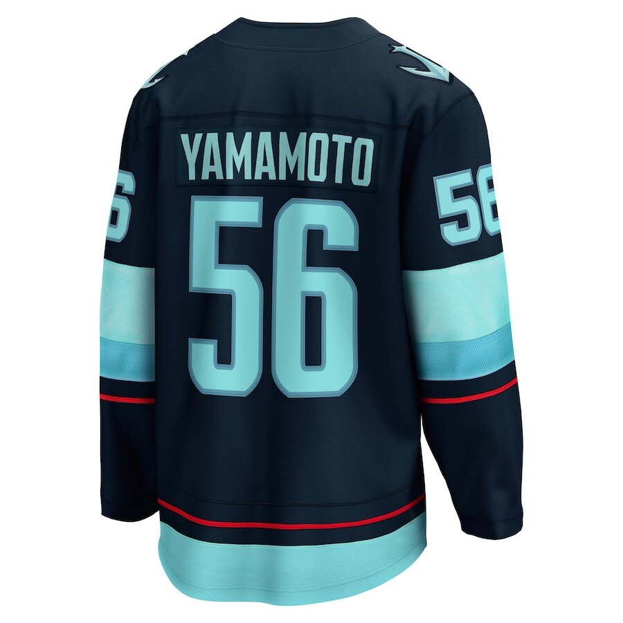 Men's Seattle Kraken Kailer Yamamoto Deep Sea Blue Jersey