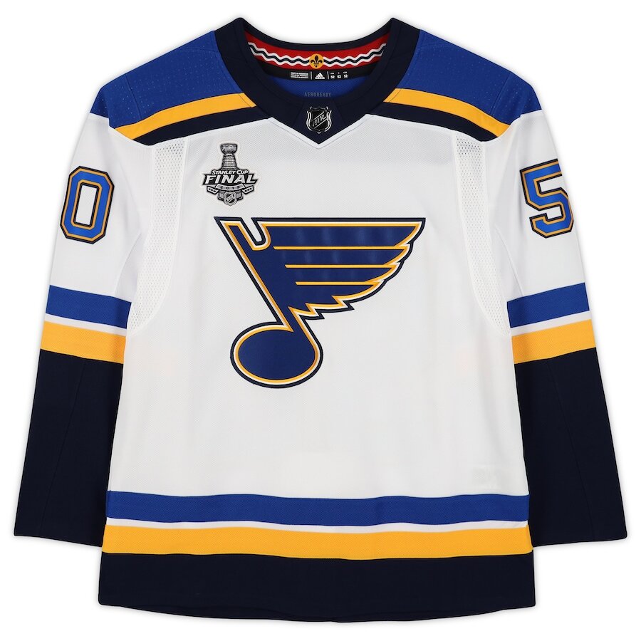 Men's St. Louis Blues Jordan Binnington White Jersey