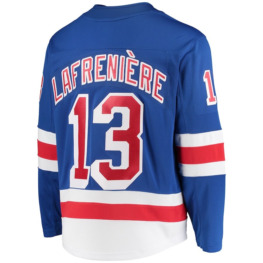 Men's New York Rangers Alexis Lafrenière Blue Jersey