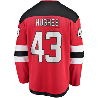 Men's New Jersey Devils Luke Hughes Red Jersey