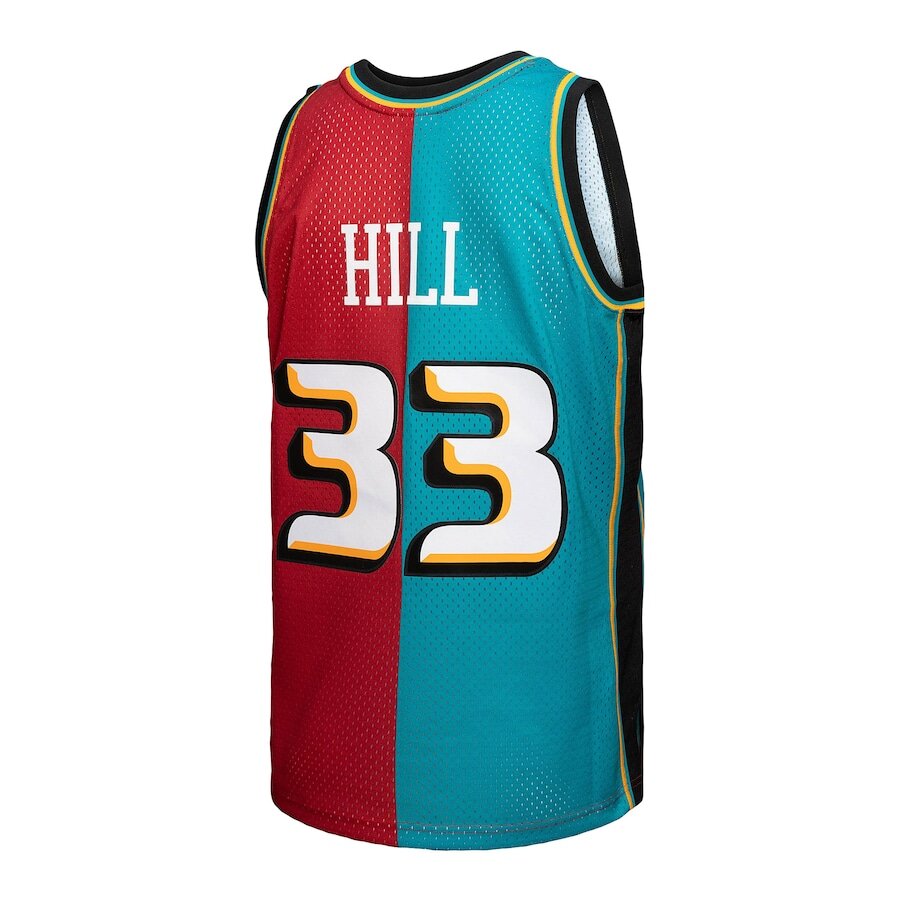 Men's Detroit Pistons Grant Hill Teal/Red Hardwood Jersey