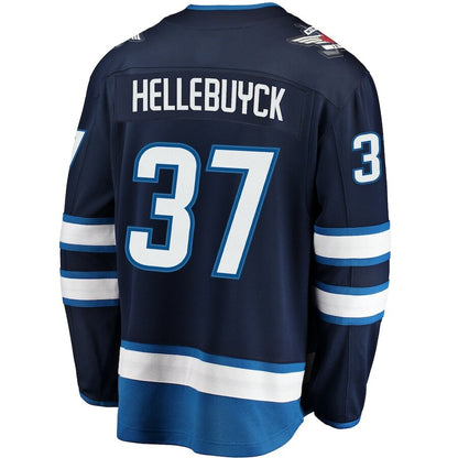 Men's Winnipeg Jets Connor Hellebuyck Navy Jersey