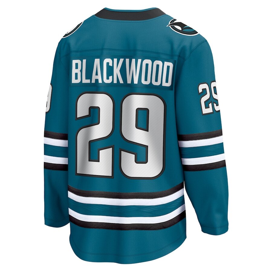 Men's San Jose Sharks Mackenzie Blackwood Teal Jersey