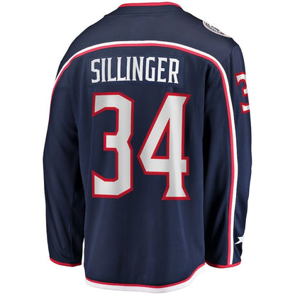 Men's Columbus Blue Jackets Cole Sillinger Navy Jersey