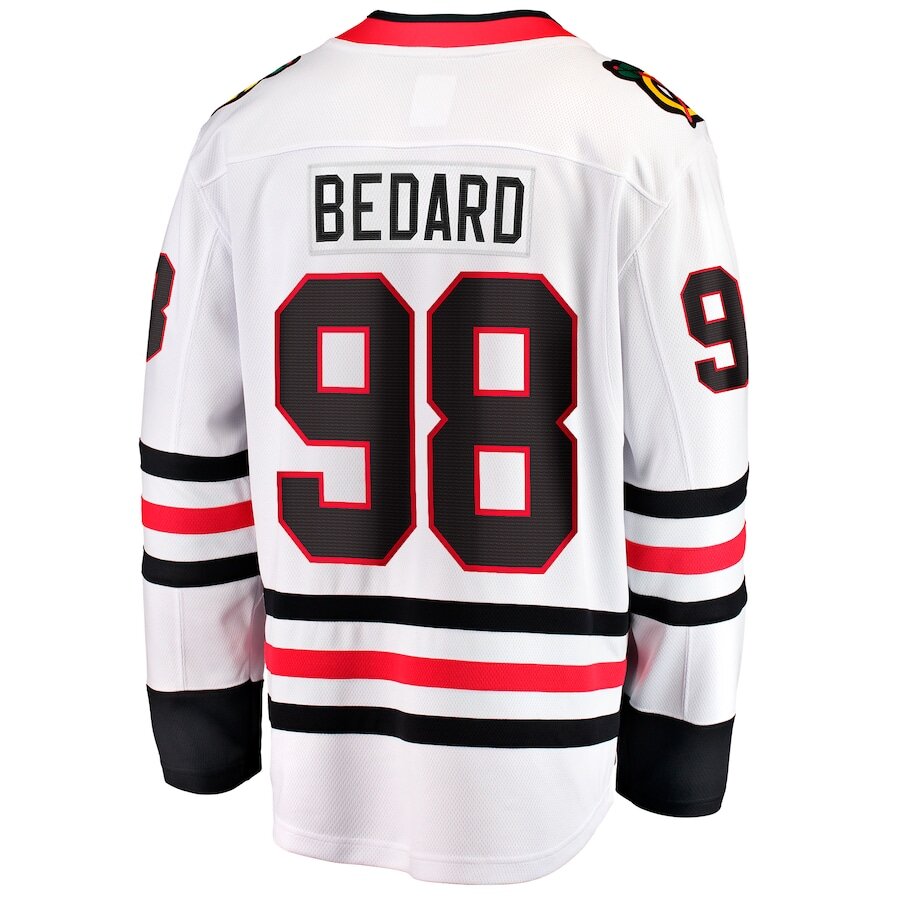 Men's Chicago Blackhawks Connor Bedard White Jersey