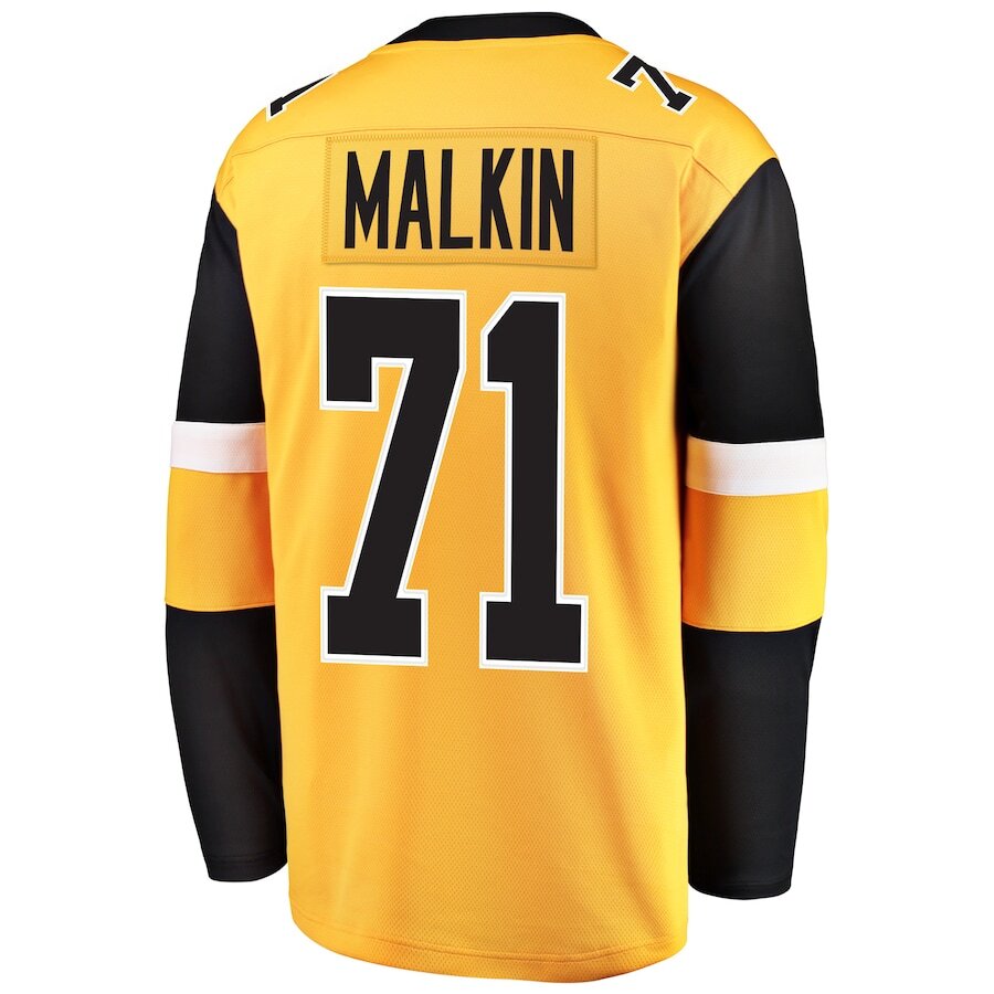 Men's Pittsburgh Penguins Evgeni Malkin Gold Alternate Jersey