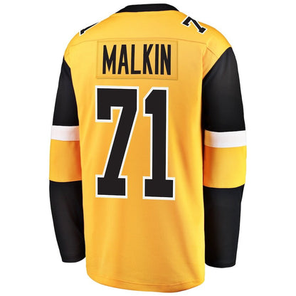 Men's Pittsburgh Penguins Evgeni Malkin Gold Alternate Jersey