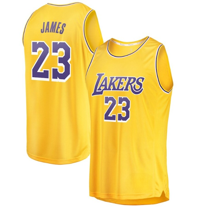 Men's Los Angeles Lakers LeBron James Gold Jersey