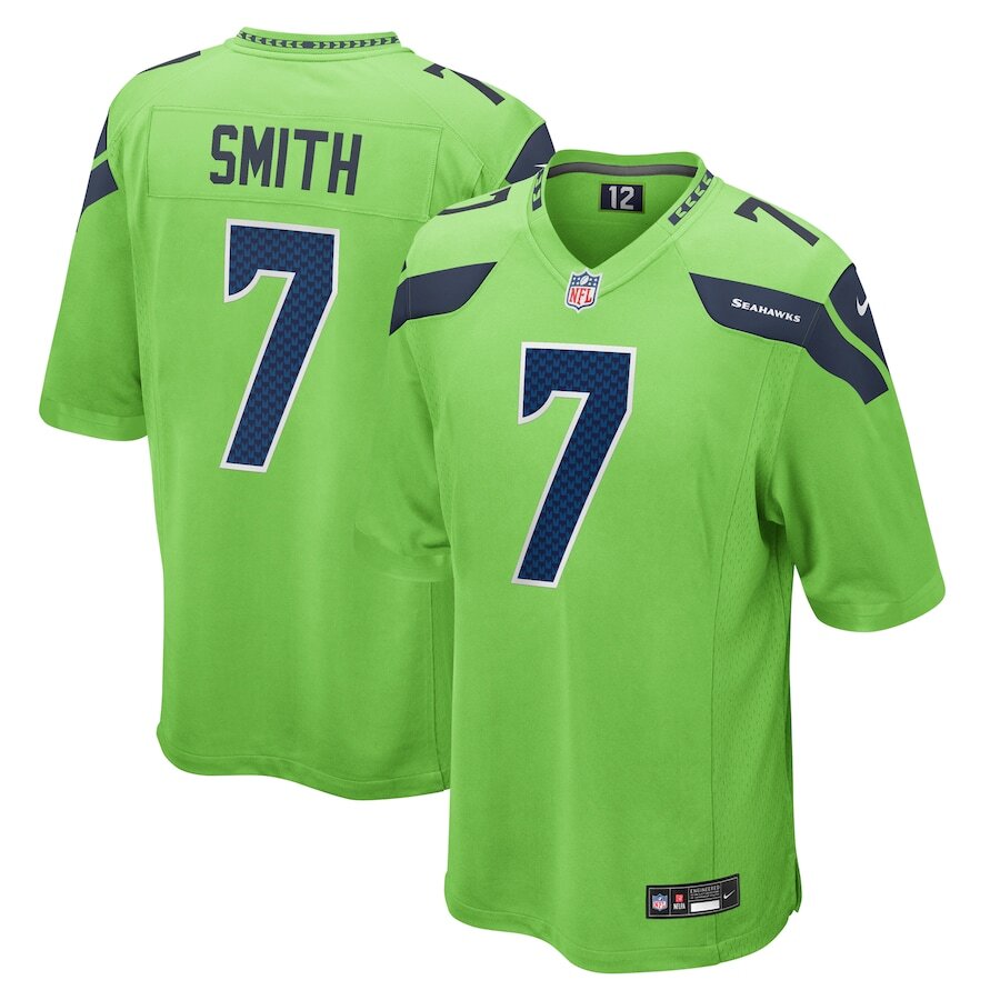 Men's Seattle Seahawks Geno Smith Neon Green Jersey