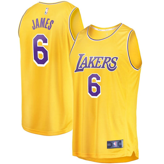 Men's Los Angeles Lakers LeBron James Gold Jersey