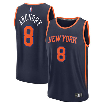 Men's New York Knicks OG Anunoby Navy Jersey