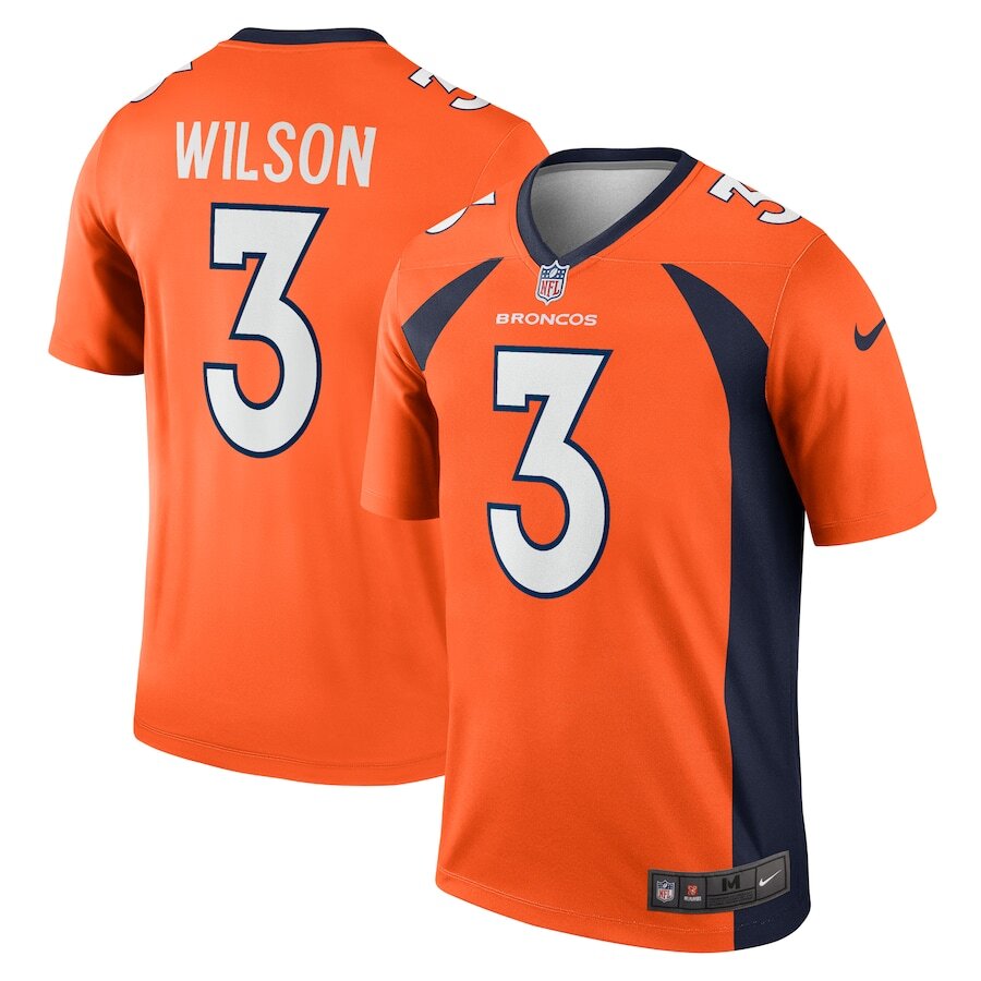 Men's Denver Broncos Russell Wilson Orange Jersey