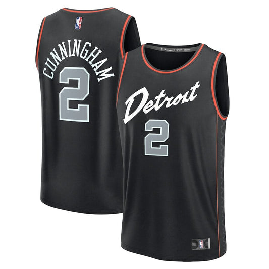 Men's Detroit Pistons Cade Cunningham Black Jersey