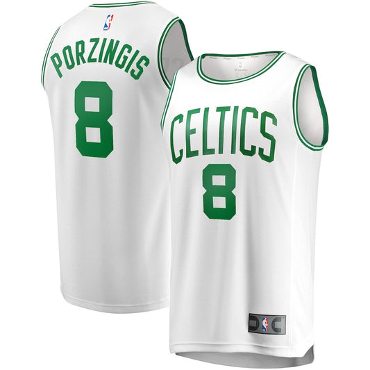 Men's Boston Celtics Kristaps Porzingis White Jersey
