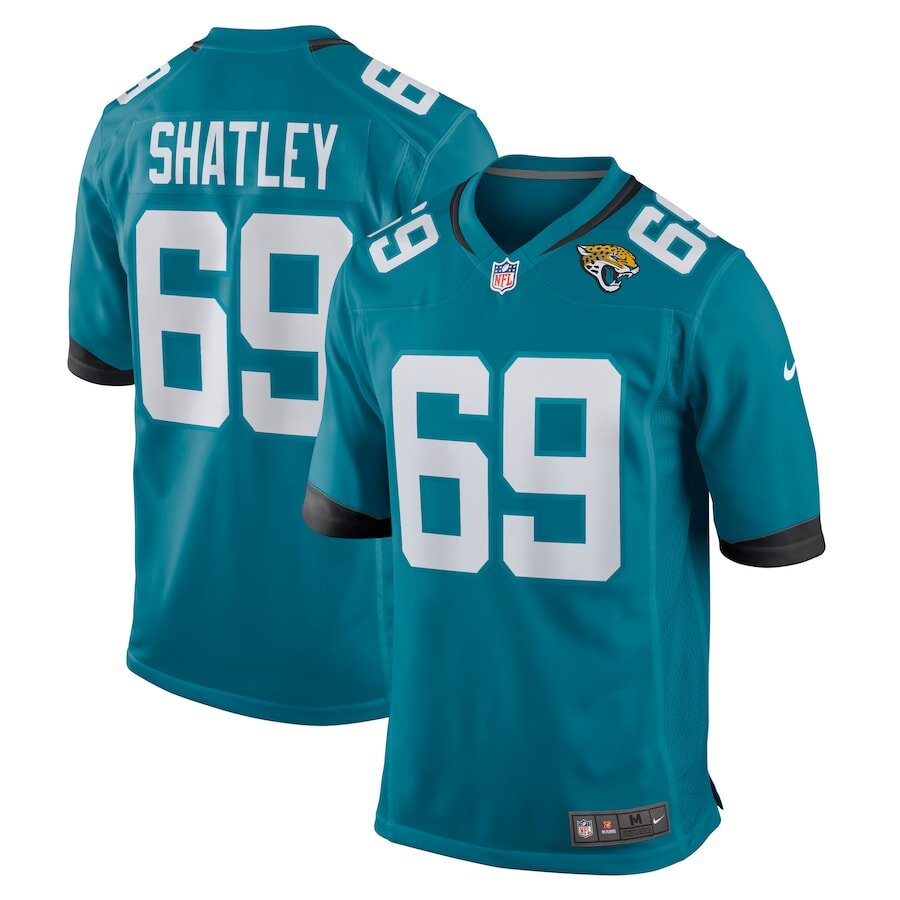 Men's Jacksonville Jaguars Tyler Shatley Teal Jersey.