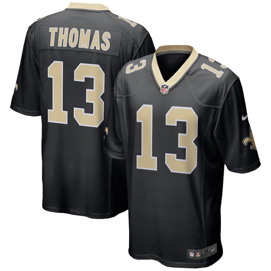 Men's New Orleans Saints Michael Thomas Black Jersey.