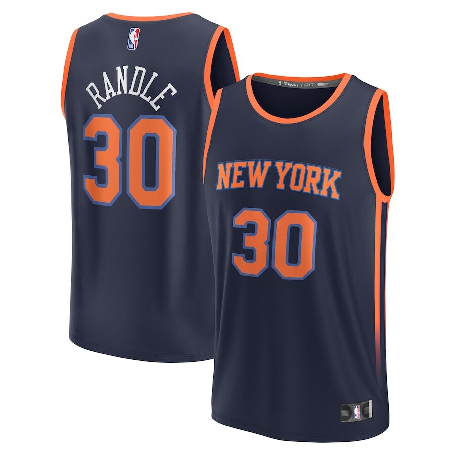 Men's New York Knicks Julius Randle Navy Jersey