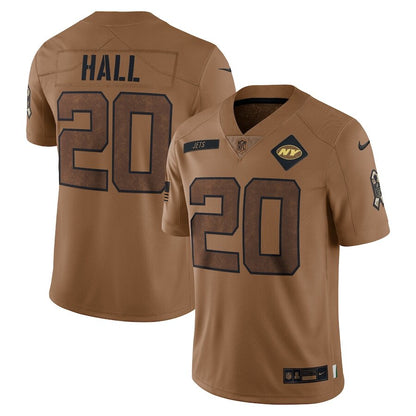 Men's New York Jets Breece Hall Brown Jersey