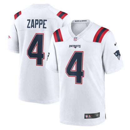 Men's New England Patriots Bailey Zappe White Jersey