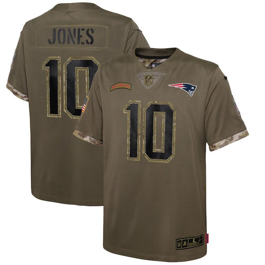 Men's New England Patriots Mac Jones Olive Jersey